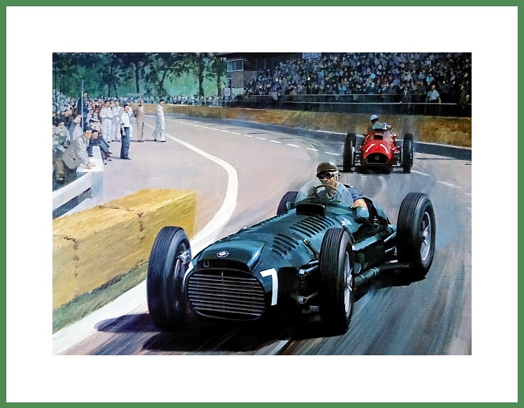 BRM V16 Zylinder Formel 1 1953 Fangio Foto Poster