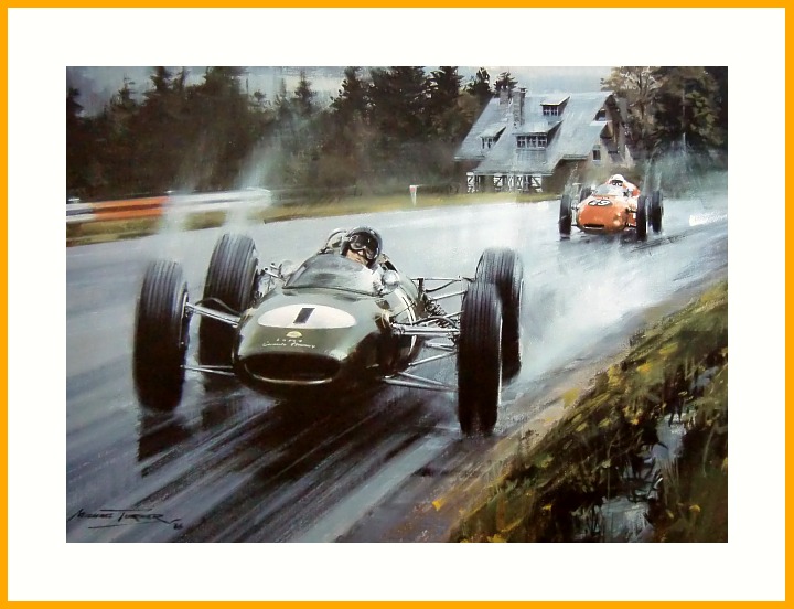 Lotus Jim Clark Poster Spa 1963 Lotus 25 Climax