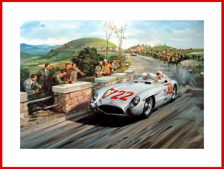 POSTER print Mercedes SLR 722 Mille Miglia 1955 Moss