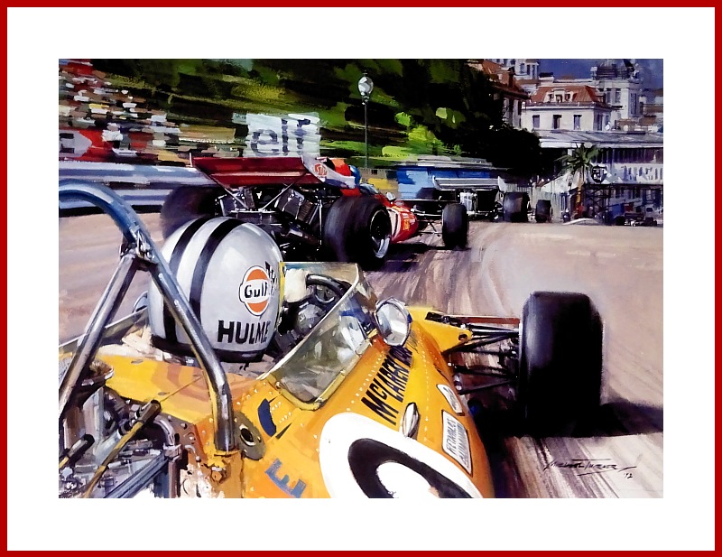 Hulme Ronnie Peterson F1 Monaco 1971 Poster