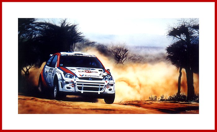 Poster WRC Rallye Ford Focus Safari 1999 McRae
