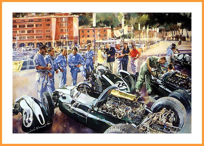 Cooper Boxenleben Formel 1 Monaco 1959 Poster