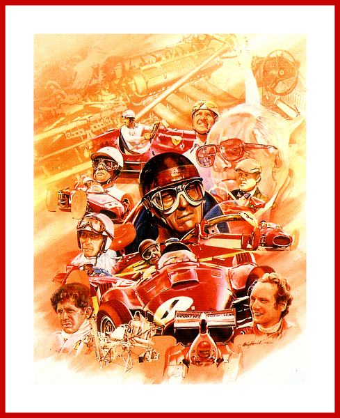 Poster Ferrari F1 Weltmeister Collage