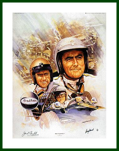 Jack Brabham Portrait Bild Foto Kunstdruck Poster mit Autogramm