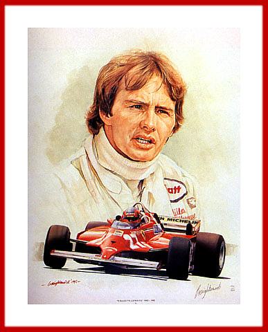 Portrait Poster Gilles Villeneuve Ferrari Formel 1