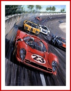 Daytona 1967 POSTER Amon Bandini Ferrari 330 P4