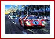 Ford GT40 Mk 4 J Type Le Mans 1967 POSTER signiert Dan Gurney