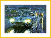 Art print Poster Corvette C2 Le Mans 1960 John Fitch Autogramm