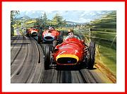 Fangio Nuerburgring 1957 Maserati 250 F1 Kunst Druck Bild Autogramm Juan Manuel