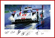 Wat 180 Gic Audi Le Mans Poster Sieg 2014 Signaturen