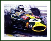 Jim Clark Close Up Poster  Lotus 49 Cosworth 1968 Kyalami