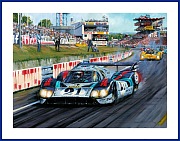 Le Mans 1971 Poster  Porsche 917 Langheck Martini & Rossi