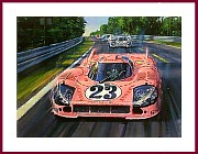 Le Mans Poster 1971 im Porsche 917 20 rosa Sau