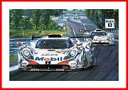 Porsche 911 GT1 Le Mans Sieg 1998 POSTER mit 8 Autogramme
