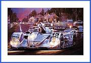 BMW LMR GT Le Mans Sieg 1999 Poster Kunstdruck mit Rennfahfer Autogramm