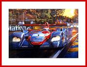 Poster Druck Le Mans Audi R8  mit 10 Autogrammen wie Tom Kristensen