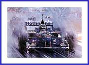 Damon Hill Autogramm Kunst Druck Bild 1996 Williams Formel 1