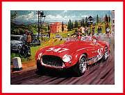 Marzotto Autogramm Kunstdruck Mille Miglia 1953 Ferrari 340 MM