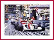 Semma  Mansell Duell F1 Monaco 1992 Kunst Druck