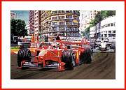 Michael Schumacher Atuogramm Signatur Ferrari Monaco Kunst Druck Bild
