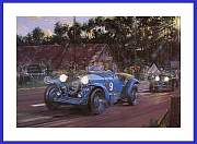 Alfa Romeo 8C Le Mans Sieg 1935 Kunst Druck Autogramm Chinetti