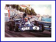 Jackie Stewart Monaco Grand Prix 1973 Poster Kunst Bild mit Atuogramm