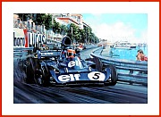 Jackie Stewart Poster vom Monaco Grand Prix 1973 Tyrrell 003
