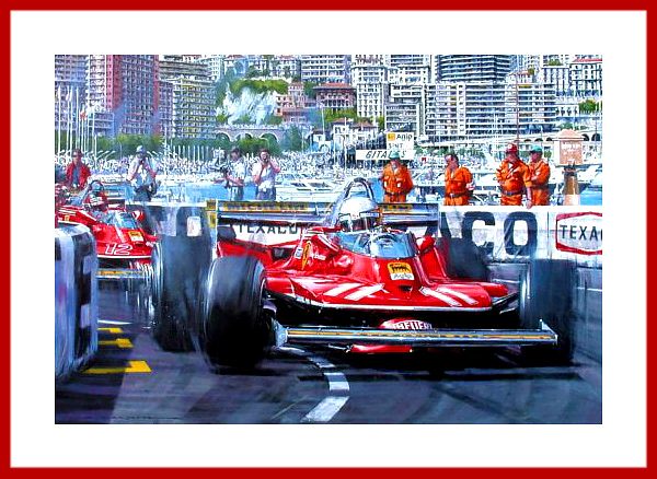 Poster Jody Scheckter Ferrari 1979 Formel 1 Champion mit Autogramm