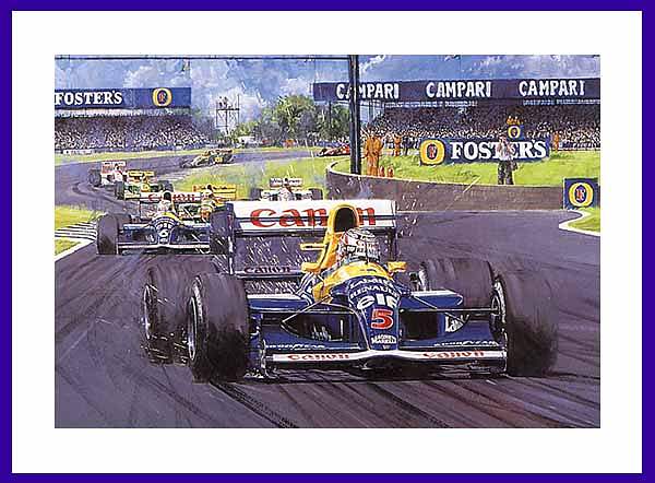 Poster Nigel Mansell Silverstone Grand Prix 1992 Williams o Autogramm