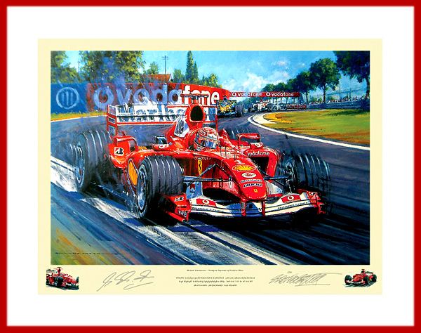 Poster Bild Michael Schumacher Formel 1 Supreme 2004 mit Autogramm