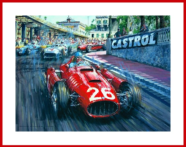 Alberto Ascari Poster Lancia D50 Monte Carlo 1955