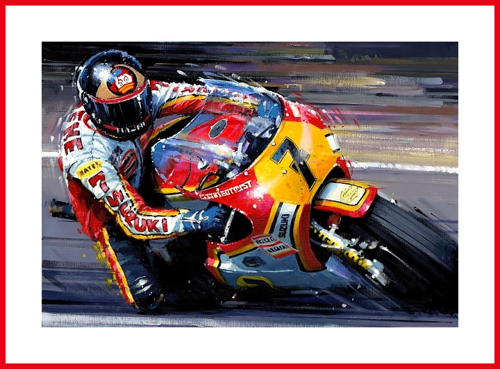 Barry Sheen Suzuki RG 500 Poster tolle Aufnahme