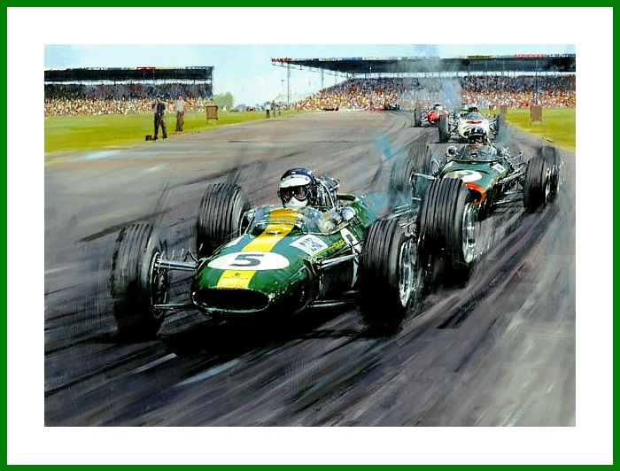Jim Clark Poster Lotus 33 Climax BRM Silverstone Formel 1 Grand Prix 1965
