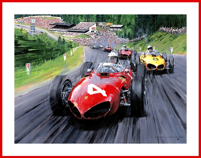 Phil Hill  und Wolfgang von Trips Poster Fotos Spa Formel 1 1961
