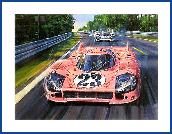 Le Mans 1971 Poster Porsche 917 20 rosa Schwein