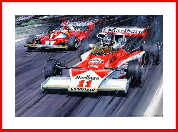 Poster Niki Lauda James Hunt Duell Formel 1 Saison 1976