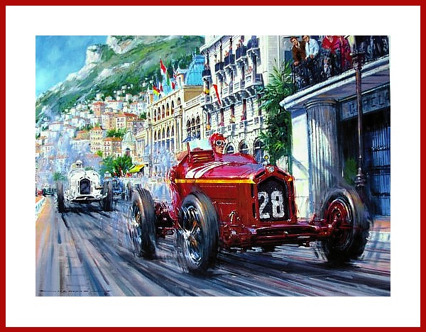 Tazio Nuvolari Poster im Alfa Romeo Monza P3 Monte Carlo 1932