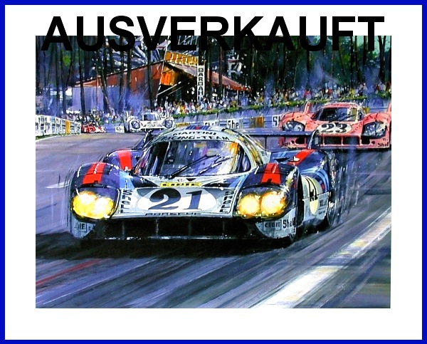 Porsche 917 Langheck Poster Le Mans 1971