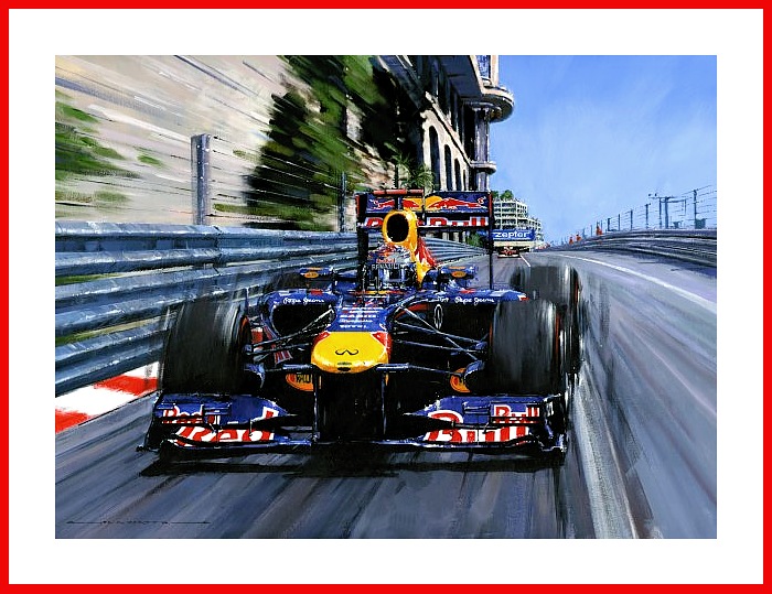 POSTER von Sebastian Vettel beim Red Bull Formel 1 Sieg Monaco
