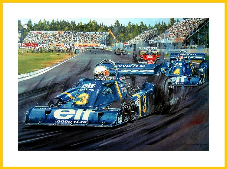 Poster 6 Rad Tyrrell P34 Formel 1 Anderstorp 1976