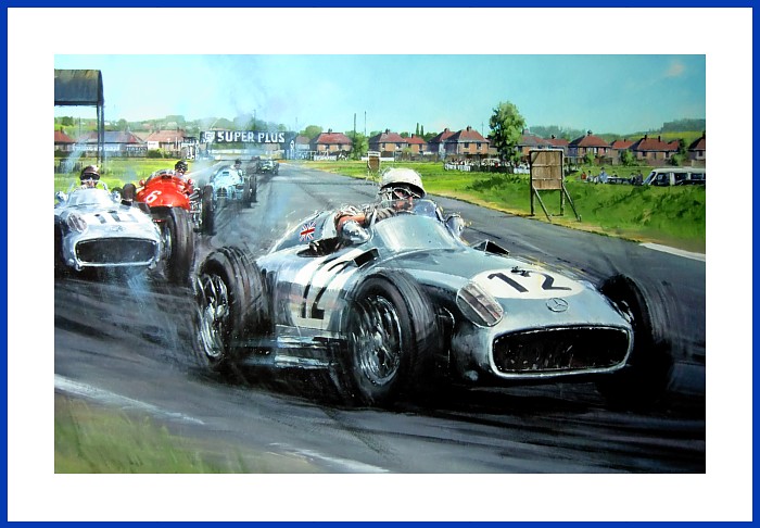 Moss Poster Sieg Aintree F1 Grand Prix 1955  Mercedes W196