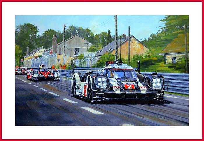 Poster LMP1 Match Porsche 919 Toyota TS050 Audi R18 Hybrid Le Mans 2016