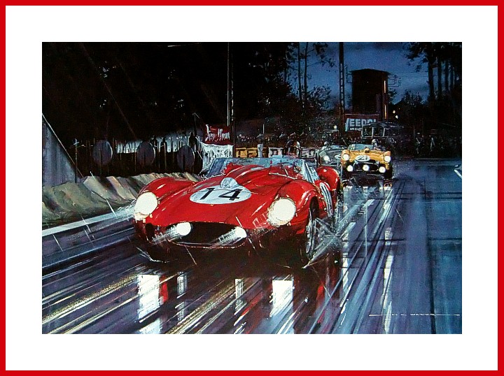 Le Mans 1958 Ferrari Testarossa Sieg POSTER art print Kunstwerk
