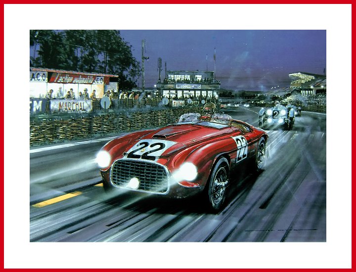 Le Mans Sieg 1949 POSTER Ferrari 166 MM victorious
