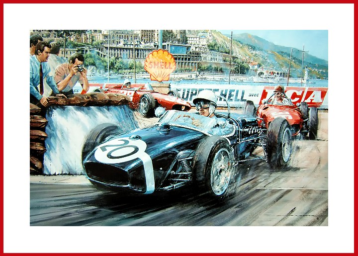 Monaco Grand Prix Poster 1961 Moss Lotus 18 F1