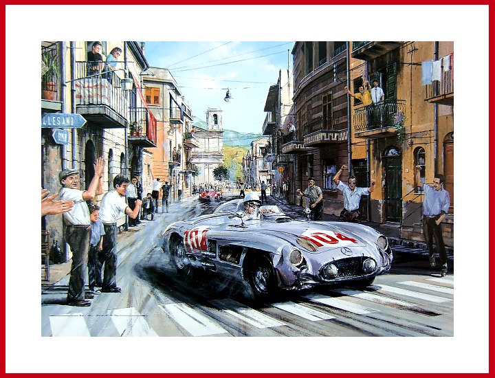 Sicilian Magic 1955 Stirling Moss 300 SLR Targa Florio POSTER Bild