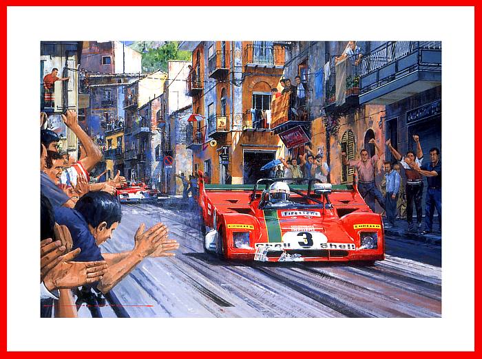 Targa Florio Rennen 1972 Ferrari 31 2 PB Poster Bild Foto Buch mit Rennfahrer Autogramm