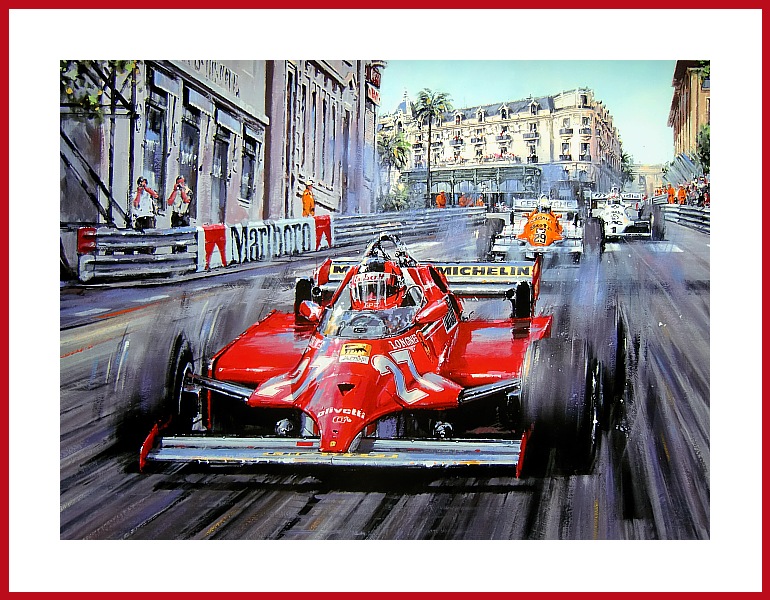 Poster Gilles Villeneuve Ferrari 126 CKTurbo Monaco 1981