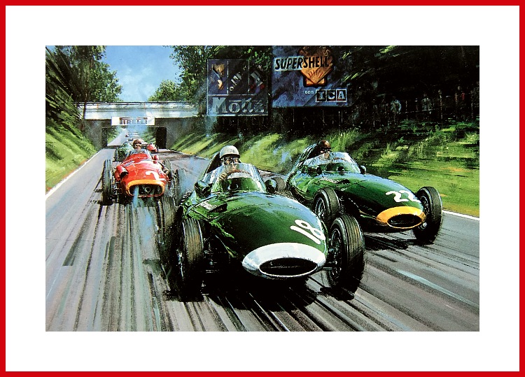 Vanwall Poster British Racing Green Monza 1957
