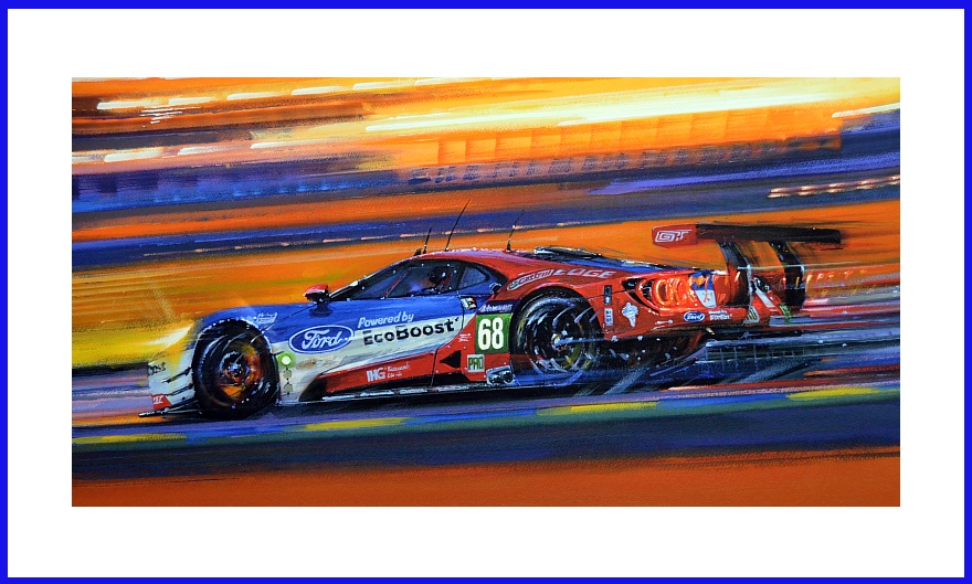 Poster Ford GT V6 Ecoboost Le Mans 2016 Sieg Biturbo